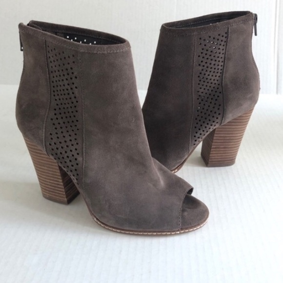 Gianni Bini Schools Out Suede Peep Toe Ankle Boot - Picture 9 of 9